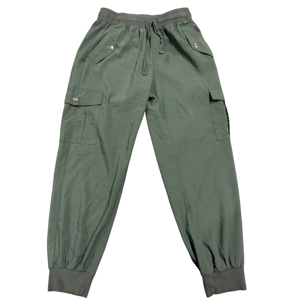 MoFiz Womens Cargo Jogger Pants Green Lightweight Hiking Tapered Small MF2027